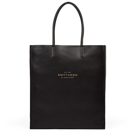 Smythson Pavilion Kingly Tote Bag in Black Leather - Picture 3 of 8